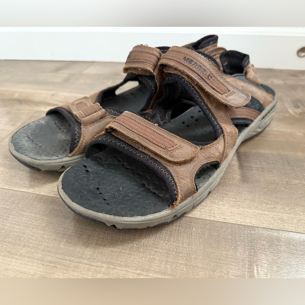 Merrell Cambrian Strap Dark Earth Sandal Vibram Sole Men 13 Performance Hiking‎